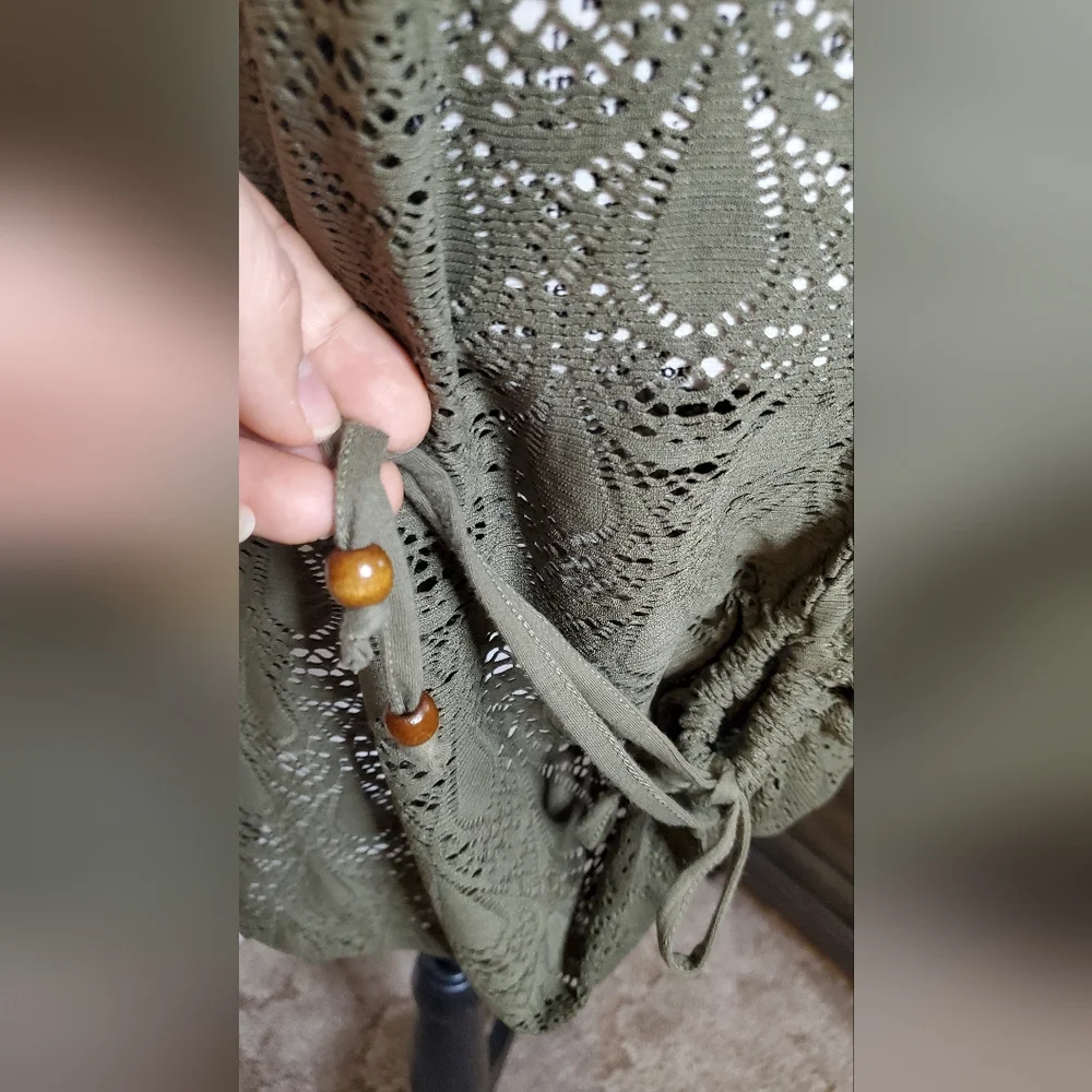 NWOT D&Co. Beach Olive Lace Swim Cover Up Size:M